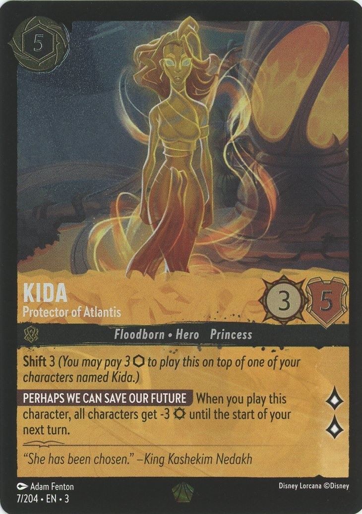 Disney Lorcana Into The Inklands Kida Protector of Atlantis Legendary Foil #7