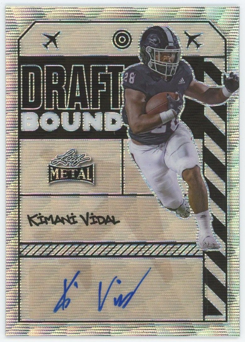 2024 Leaf Metal Football Kimani Vidal Draft Bound Black Shimmer Auto #1/3 #DB-KV1