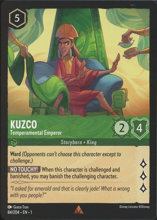 Disney Lorcana: The First Chapter Kuzco Temperamental Emperor Rare #84