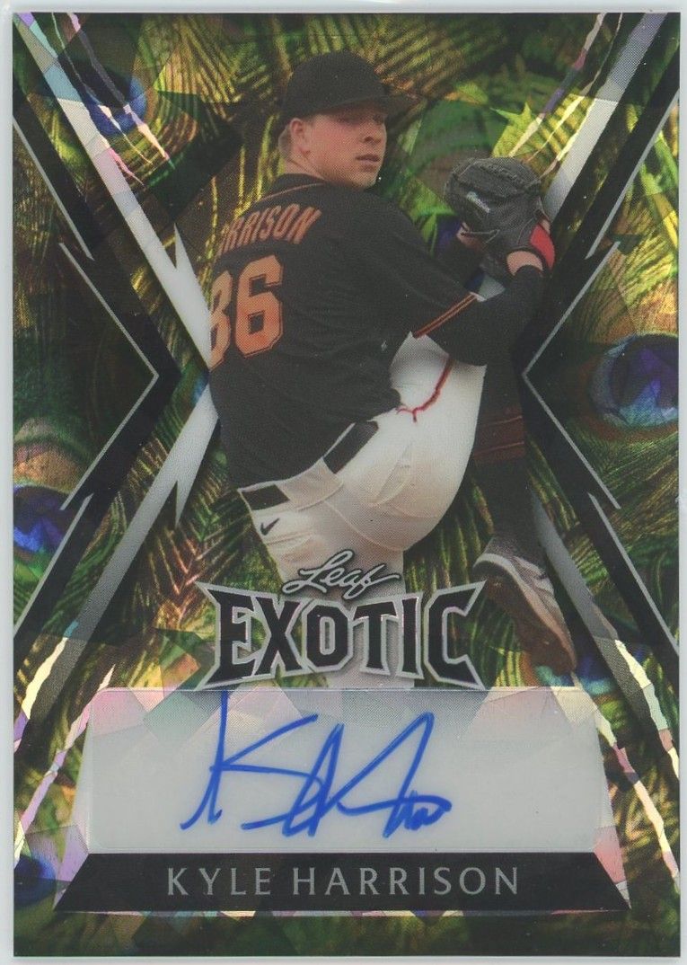2023 Leaf Exotic Baseball Kyle Harrison Cracked Ice Auto #4/4 #BA-KH1