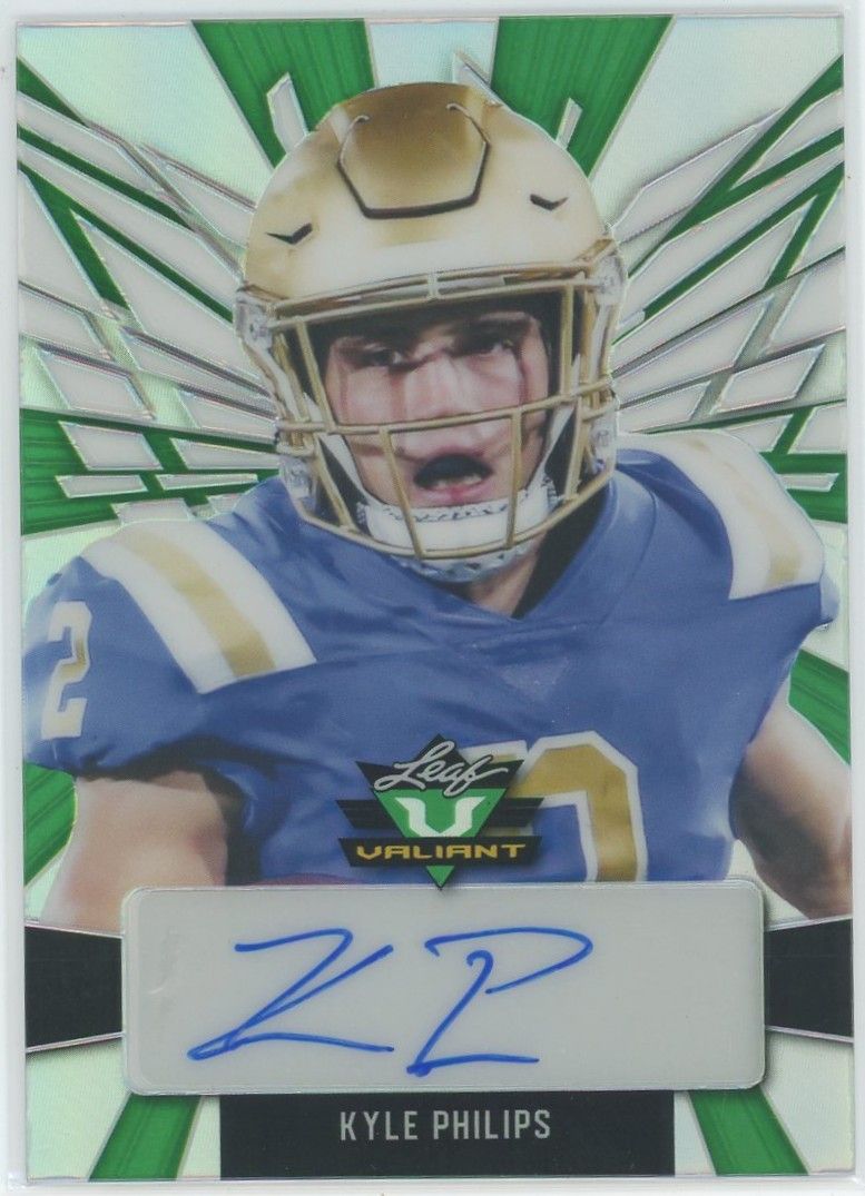 2022 Leaf Valiant Football Kyle Philips Green Auto #6/40 #PA-KP2