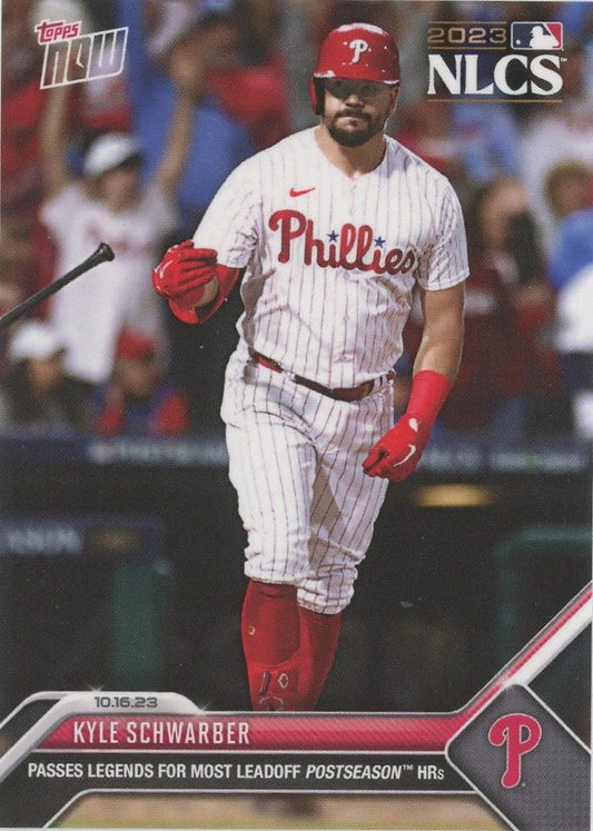 2023 MLB Topps Now Kyle Schwarber Most Leadoff Postseason HRs #1007