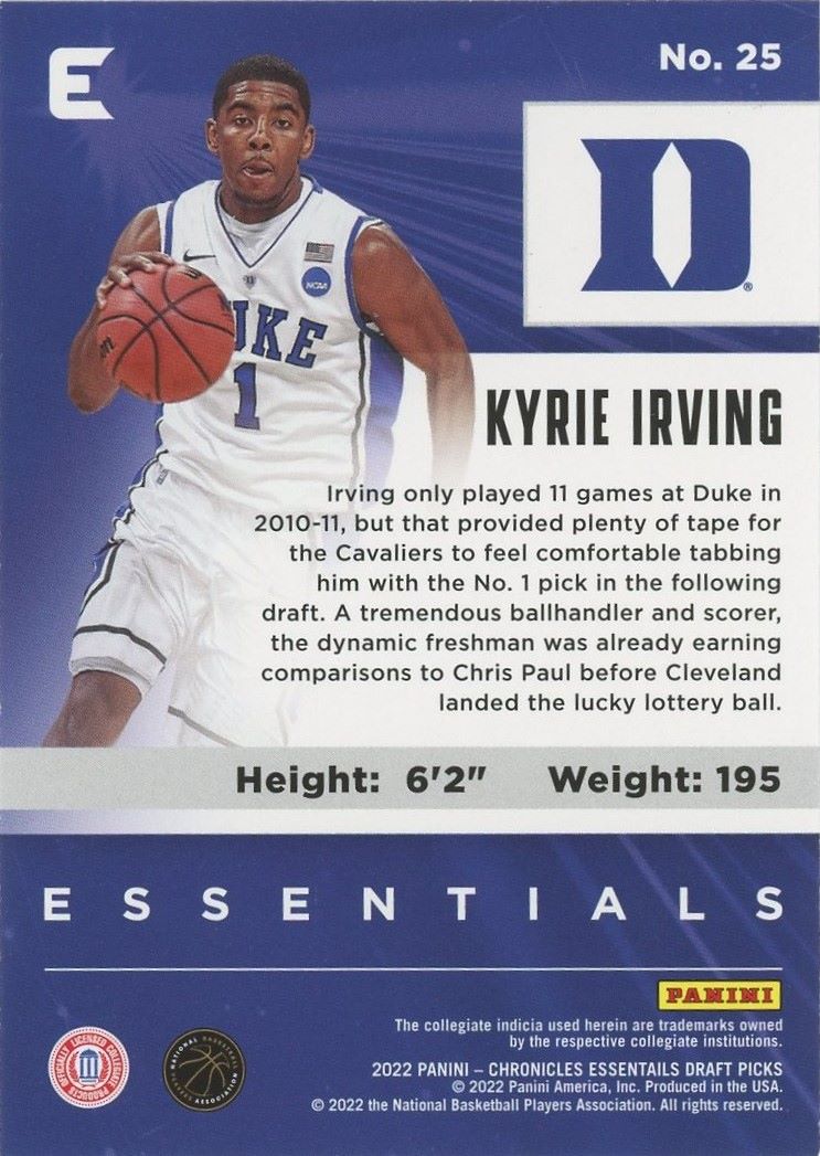 2022-23 Chronicles Kyrie Irving Draft Picks Essentials Pink #25