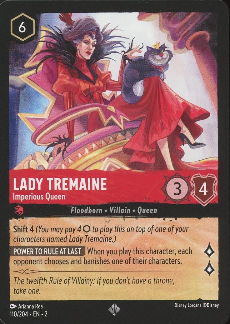 Disney Lorcana: Floodborn Lady Tremaine Imperious Queen Super Rare #110