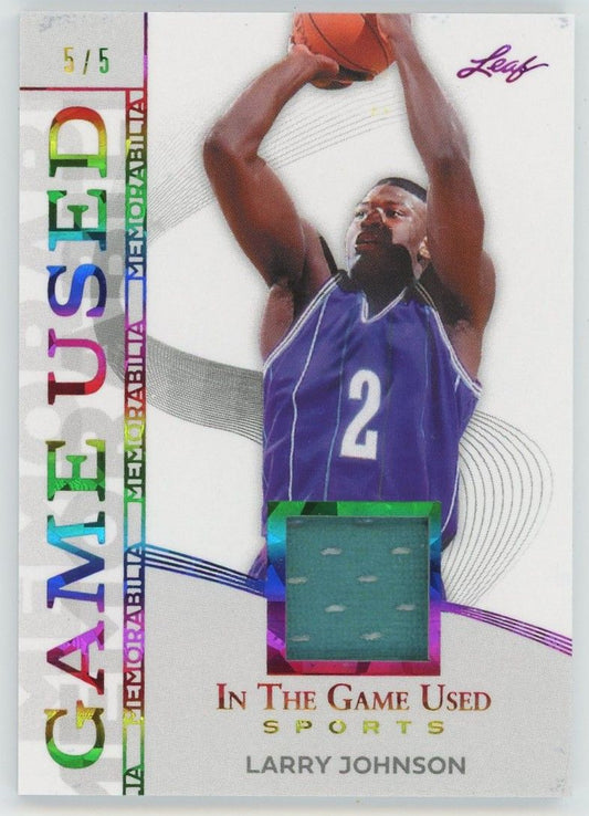 2025 Leaf In The Game Used Larry Johnson Rainbow Patch #5/5 #GM-25 Hornets