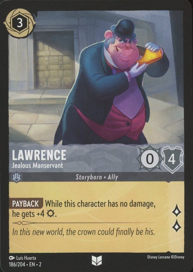 Disney Lorcana: Rise of the Floodborn Lawrence Jealous Manservant #186 Uncommon