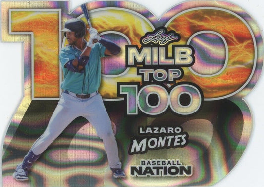 Lazaro Montes 2025 Leaf Baseball Nation MLB Top 100 Silver Wave #1/1 #MB-47
