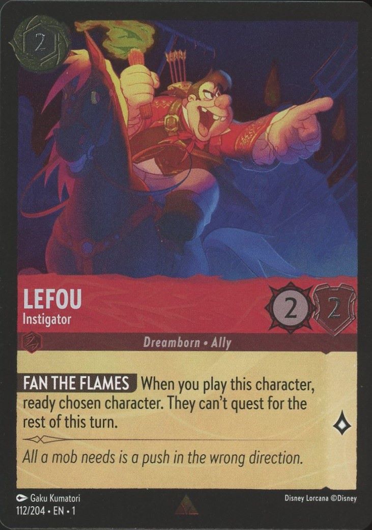 Disney Lorcana: The First Chapter Lefou Instigator Rare Foil #112