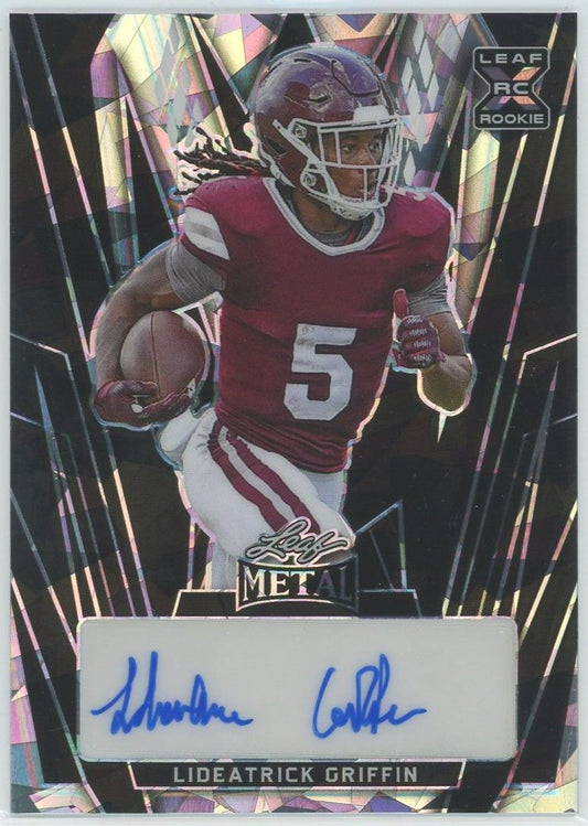 2024 Leaf Metal Football Lideatrick Griffin Black Cracked Ice Auto #3/4 #BA-LG1