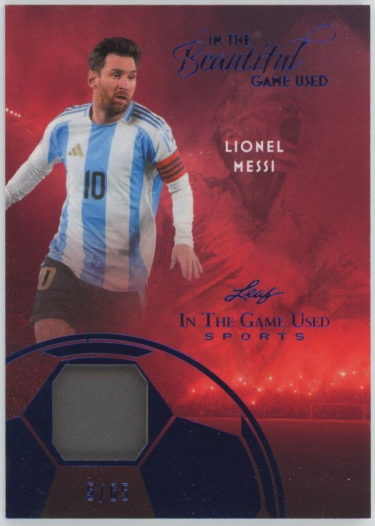 2025 Leaf In the Game Used Lionel Messi In The Beautiful Blue Patch #5/65 #BU-12