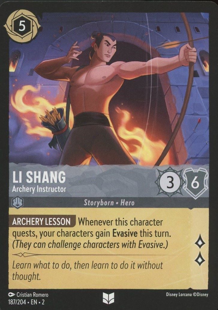 Disney Lorcana: Rise of the Floodborn Li Shang Archery Instructor #187 Uncommon