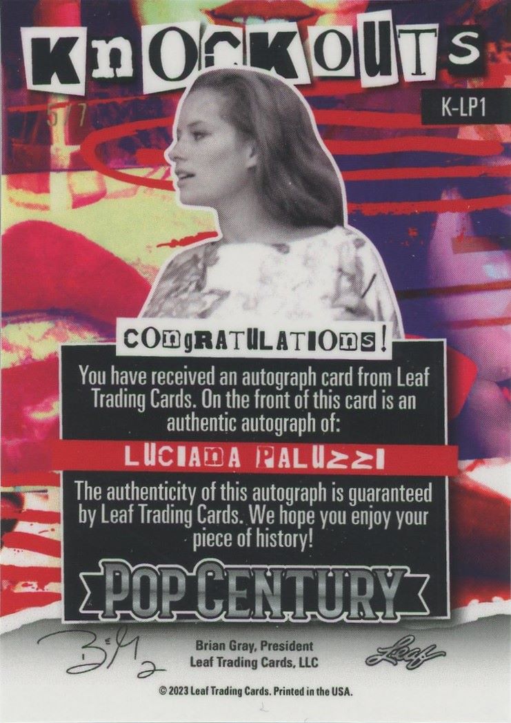 Luciana Paluzzi 2023 Leaf Pop Century Knockouts Auto #5/7 #K-LP1