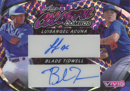 Luisangel Acuna Blade Tidwell 2023 Leaf Vivid Colorful Combos Auto #5/7 #CCD-14