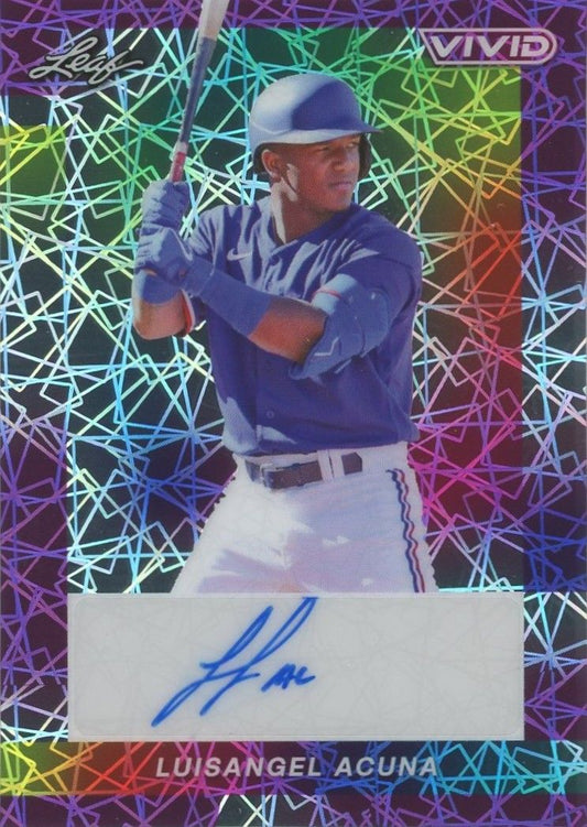 Luisangel Acuna 2023 Leaf Vivid  Purple Laser Auto #1/1 #BA-LA1