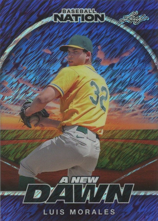 Luis Morales 2025 Leaf Baseball Nation A New Dawn Purple Shimmer #3/8 #NB-72