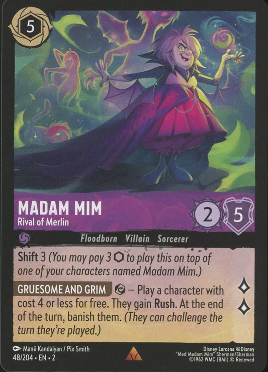 Disney Lorcana: Floodborn Madam Mim Rival of Merlin Rare #48