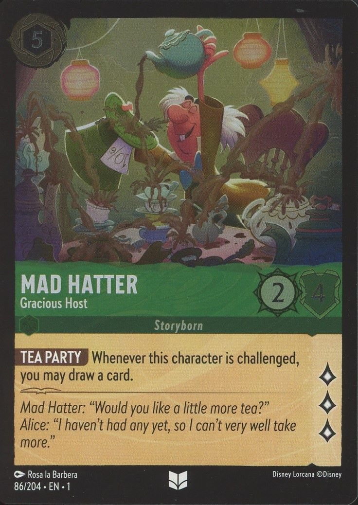 Disney Lorcana: The First Chapter Mad Hatter Gracious Host Uncommon Foil #6