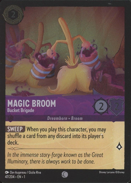 Disney Lorcana: The First Chapter Magic Broom Bucket Brigade Common Foil #47