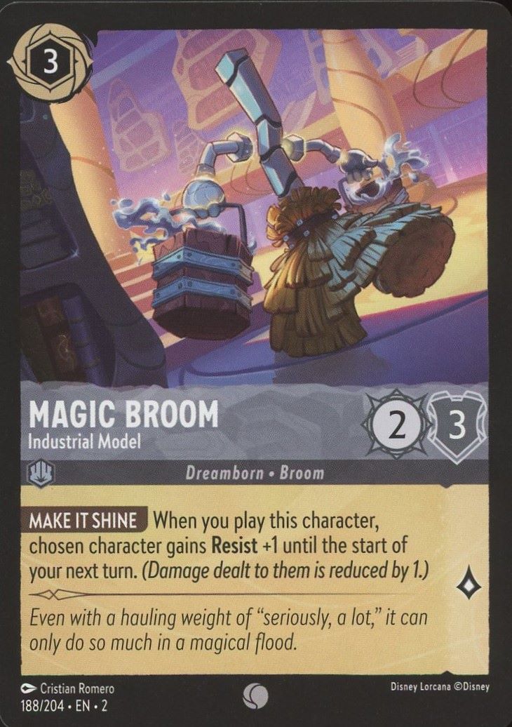 Disney Lorcana: Rise of the Floodborn Magic Broom Industrial Model #188 Common