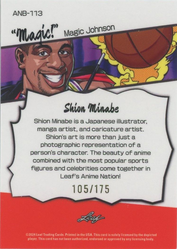 2024 Leaf Metal Magic Johnson Anime Nation #/175 #ANB-113