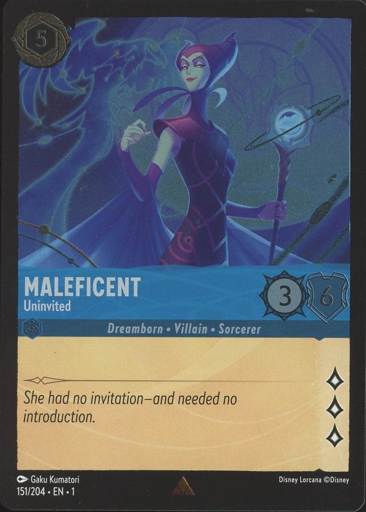 Disney Lorcana: The First Chapter Maleficent Uninvited Rare Foil #151