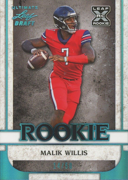 2022 Leaf Ultimate Draft Malik Willis Rookie Spectrum #/50 #14