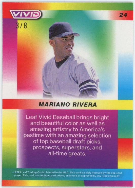 2023 Leaf Vivid Mariano Rivera Orange Mojo #3/8 #24 New York Yankees