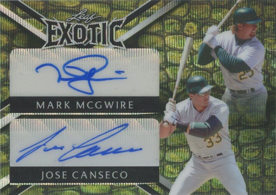 2023 Leaf Exotic Mark Mcgwire/Jose Canseco Dual Croc Auto Parallel # 1 of 1 A'S