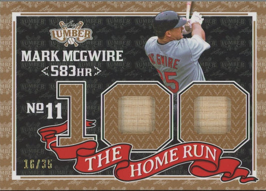 2024 Leaf Lumber Mark McGwire 100 Home Run Dual Game Used Bat #/35 #THR-54