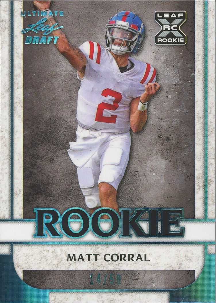 2022 Leaf Ultimate Draft Matt Corral Rookie Spectrum #/50 #15