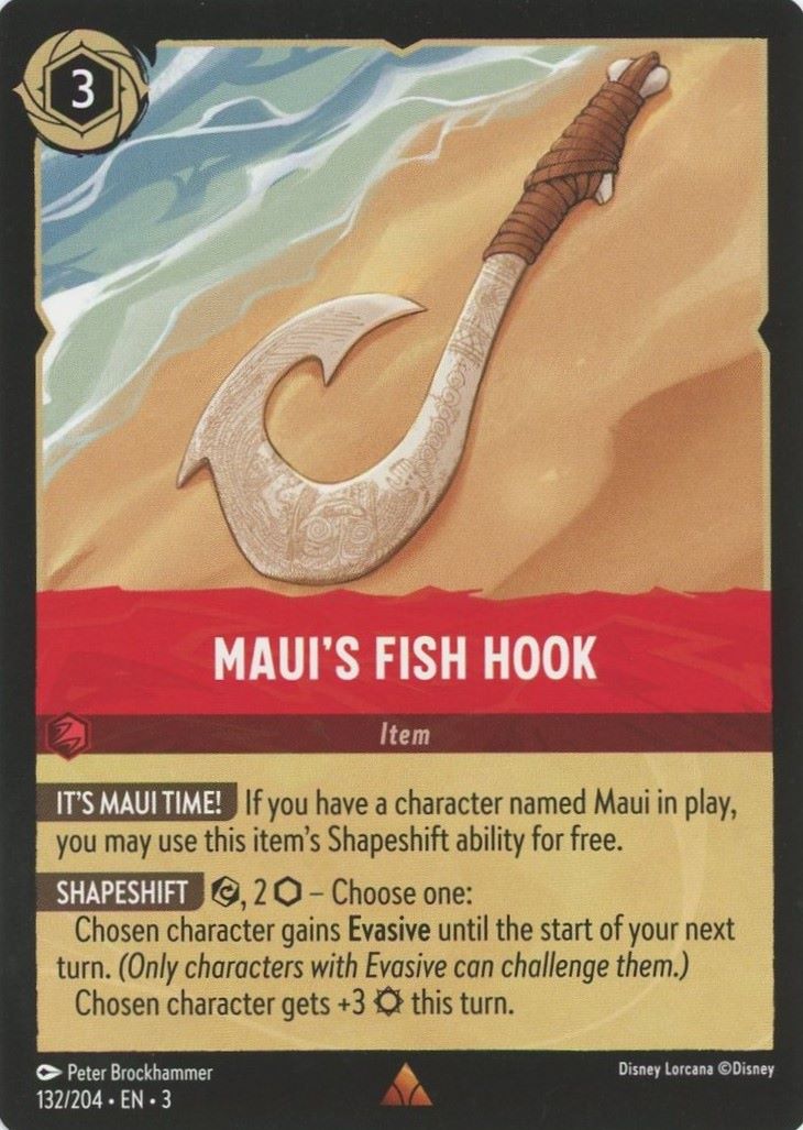 Disney Lorcana Into The Inklands Maui's Fish Hook Rare #132