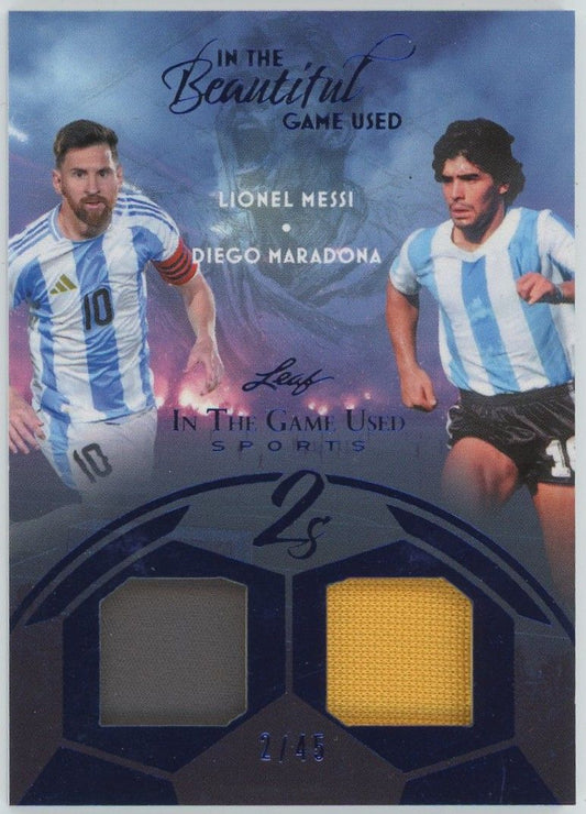 2025 Leaf In The Game Used Lionel Messi/Maradona Blue Patch #2/45 #B2-7