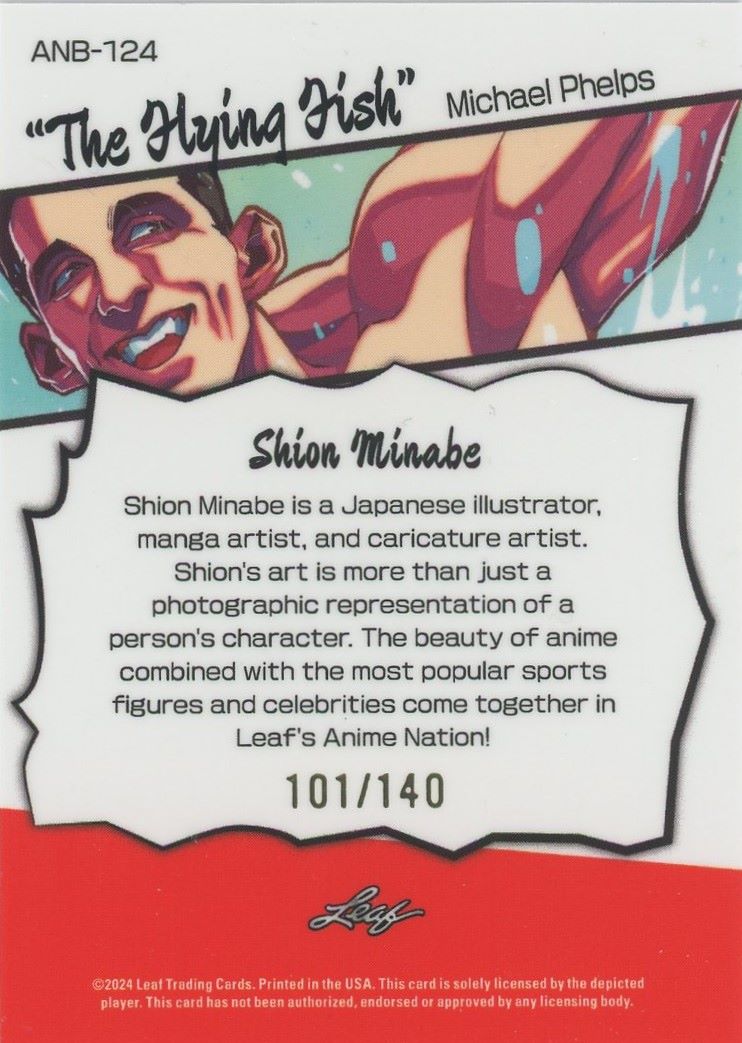 2024 Leaf Metal Michael Phelps Anime Nation #/140 #ANB-124