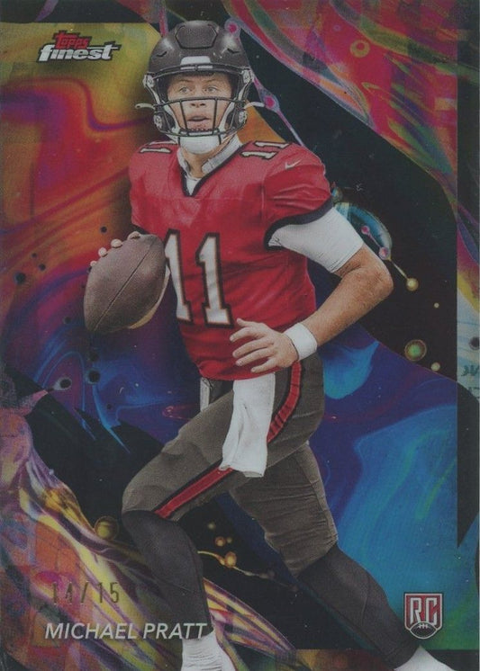 Michael Pratt 2024 Topps Finest Oil Spill Rookie RC #14/15 #165 Tampa Bay