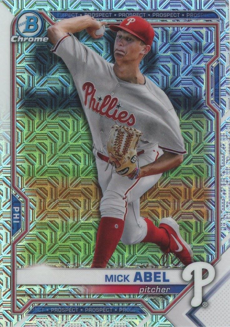 2021 Bowman Chrome Mick Abel Prospect Mojo Refractor #BCP-219 Phillies