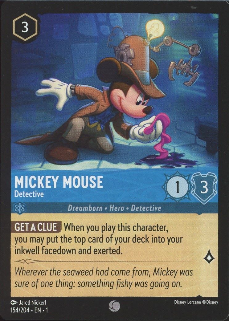 Disney Lorcana: The First Chapter Mickey Mouse Detective Common #154