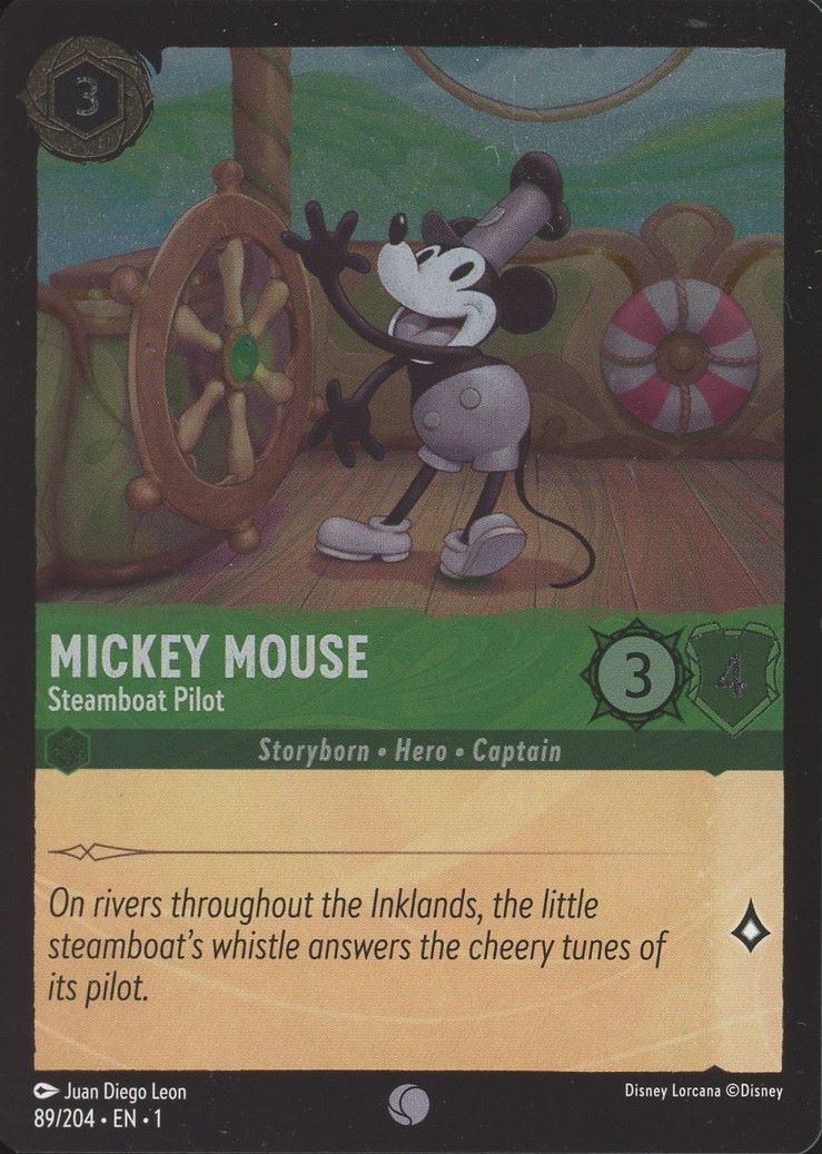 Disney Lorcana: The First Chapter Mickey Mouse Steamboat Pilot Common Foil #89