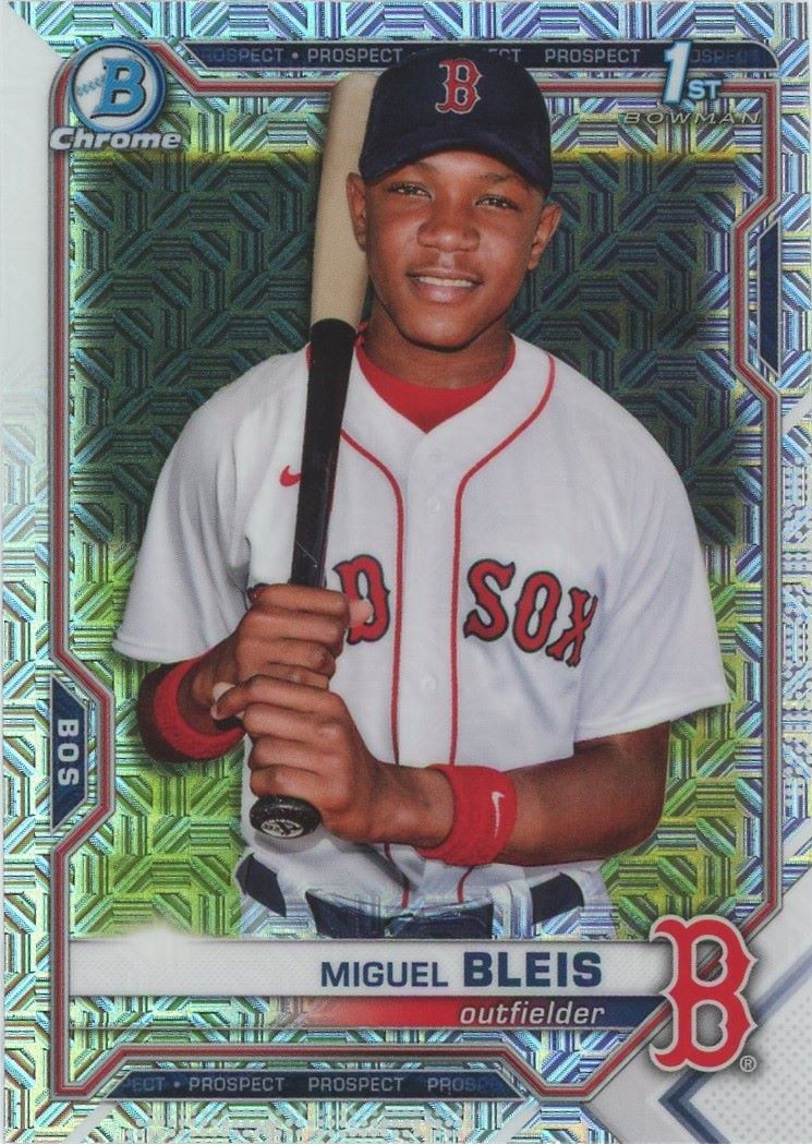 2021 Bowman Chrome Miguel Bleis Mojo Refractor 1st Bowman #BCP-167 Red Sox