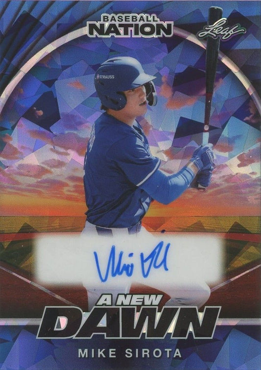 Mike Sirota 2025 Baseball Nation A New Dawn Blue Cracked Ice Auto #2/7 #NA-MS1
