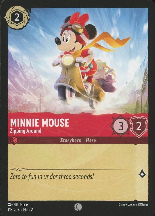 Disney Lorcana: Rise of the Floodborn Minnie Mouse Zipping Around #115 Common