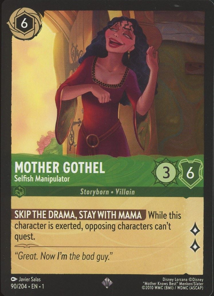 Disney Lorcana: The First Chapte Mother Gothel Selfish Manipulator SuperRare #90