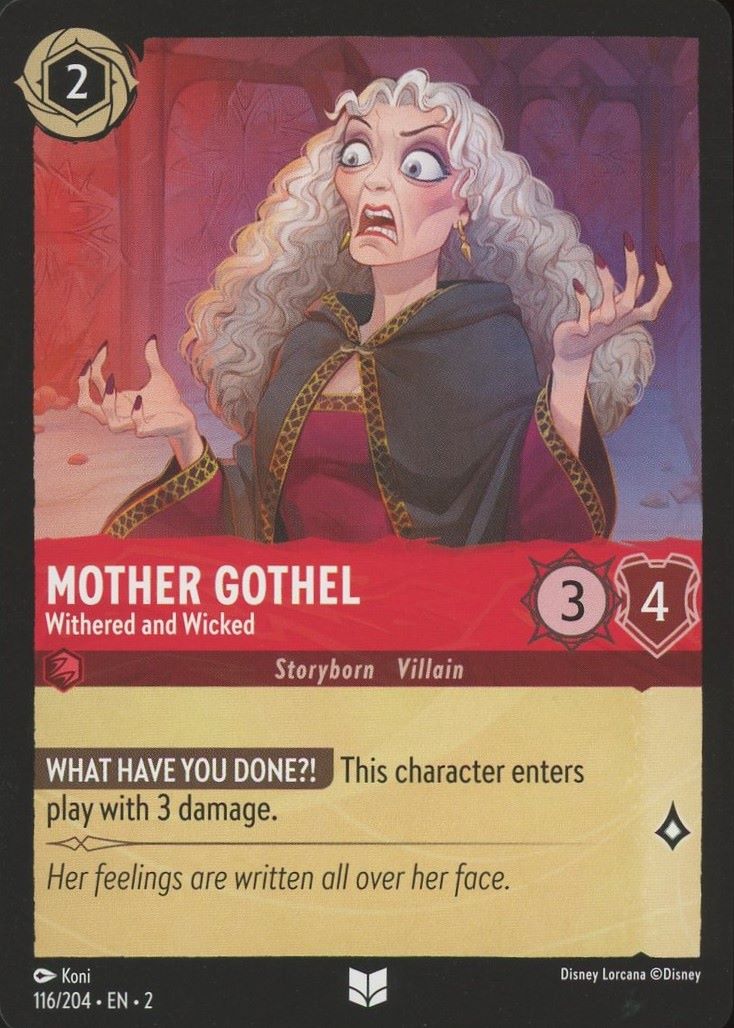 Disney Lorcana:Rise of Floodborn Mother Gothel Withered and Wicked #116 Uncommon