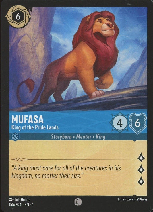 Disney Lorcana: The First Chapter Mufasa King of the Pride Lands Common #155