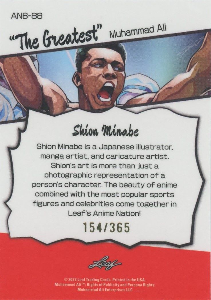 2024 Leaf Metal Muhammad Ali Anime Nation #/365 #ANB-88