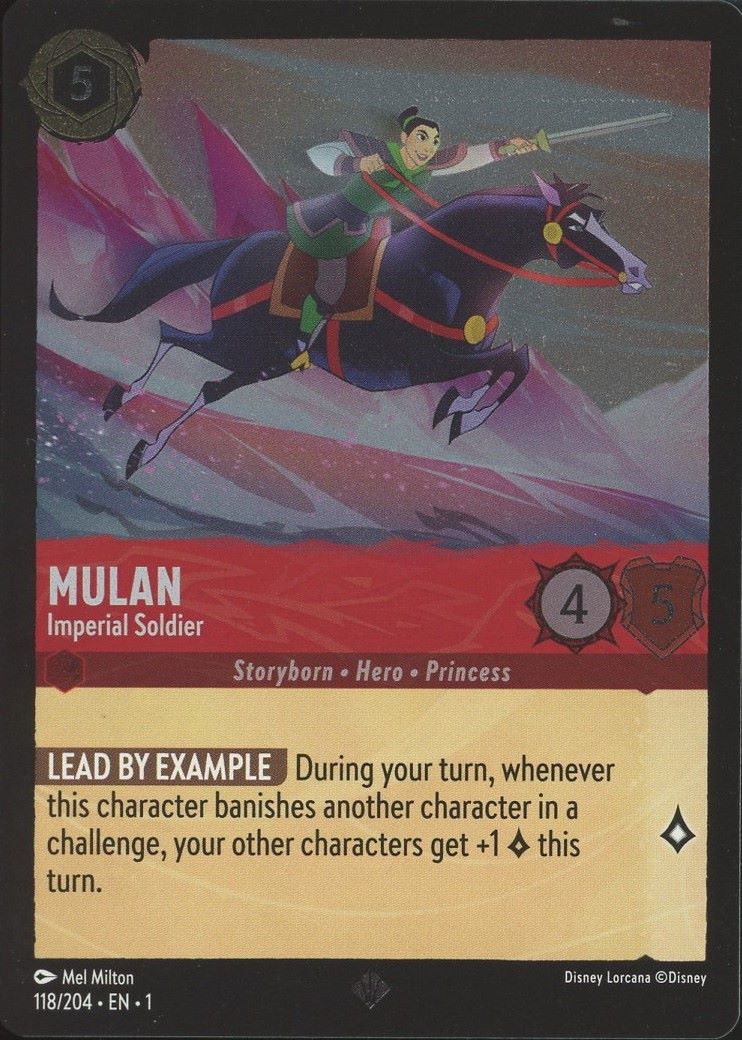 Disney Lorcana: The First Chapter Mulan Imperial Soldier Super Rare Foil #118