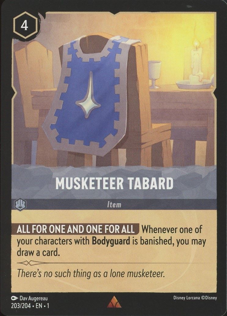 Disney Lorcana: The First Chapter Musketeer Tabard Rare #203