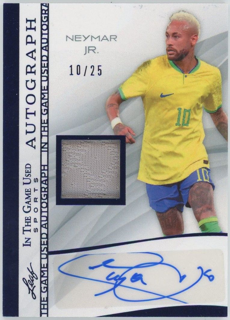 2025 Leaf In The Game Used Neymar Jr. Patch Auto Blue #10/25 #IGA-N1