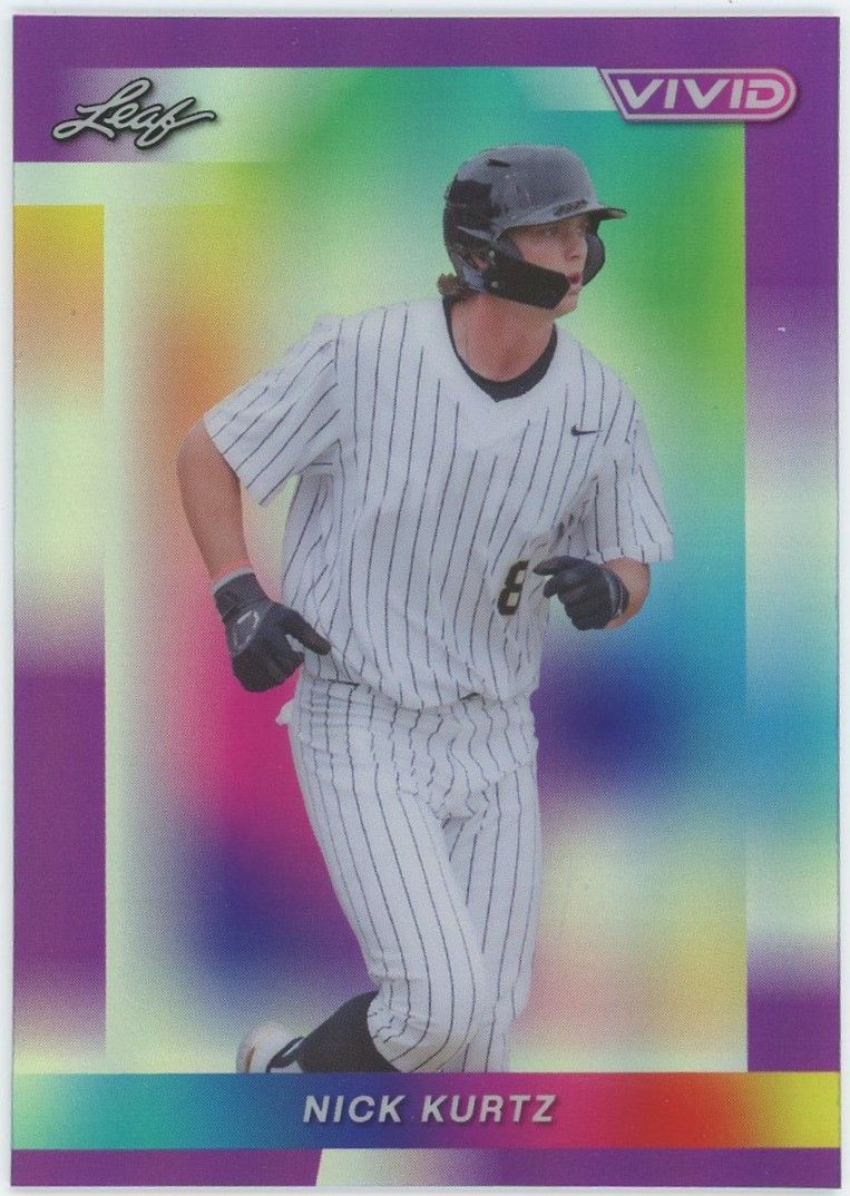 2023 Leaf Vivid Baseball Nick Kurtz Purple #1/2 #29 Athletics