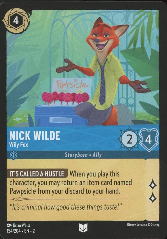 Disney Lorcana: Rise of The Floodborn Nick Wilde Wily Fox #154 Uncommon