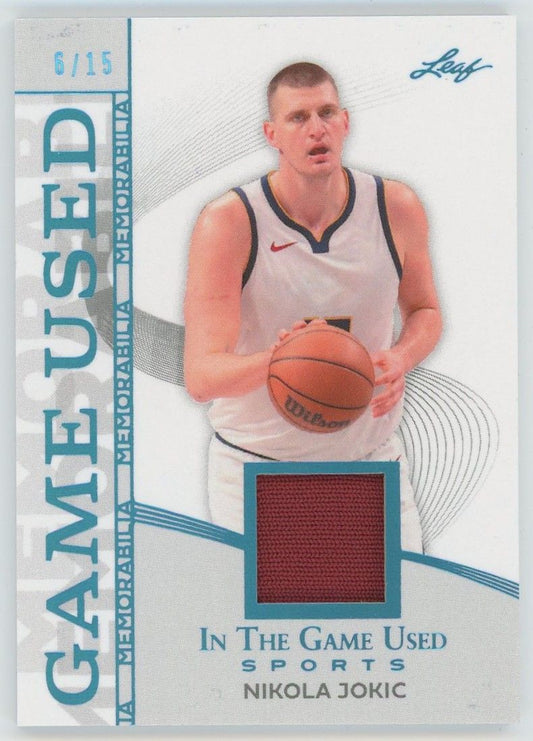 2025 Leaf In The Game Used Nikola Jokic Game Used Platinum Patch #6/15 #GM-34